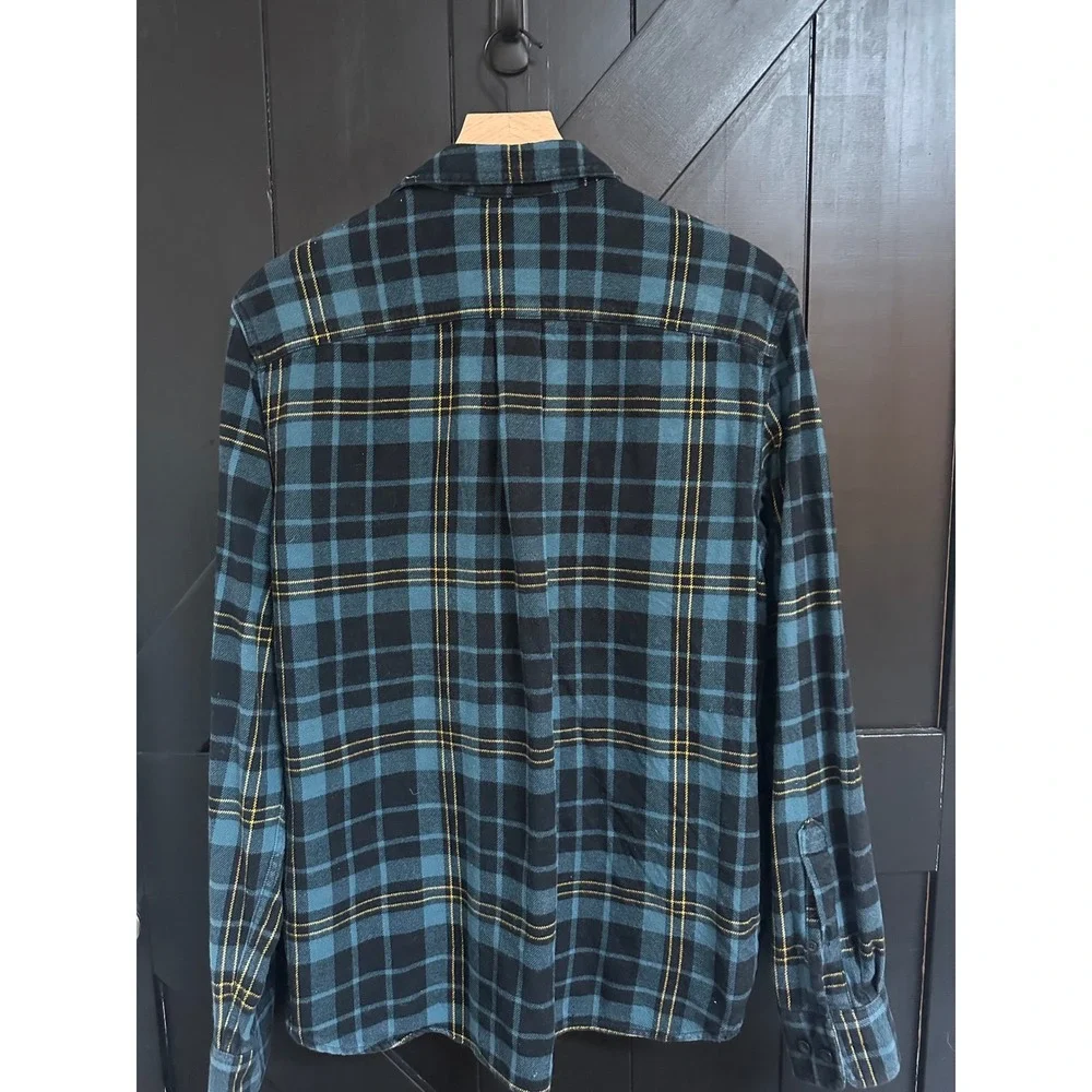 The North Face Mens Plaid Flannel Button Down Shirt Blue Black Medium Gorpcore